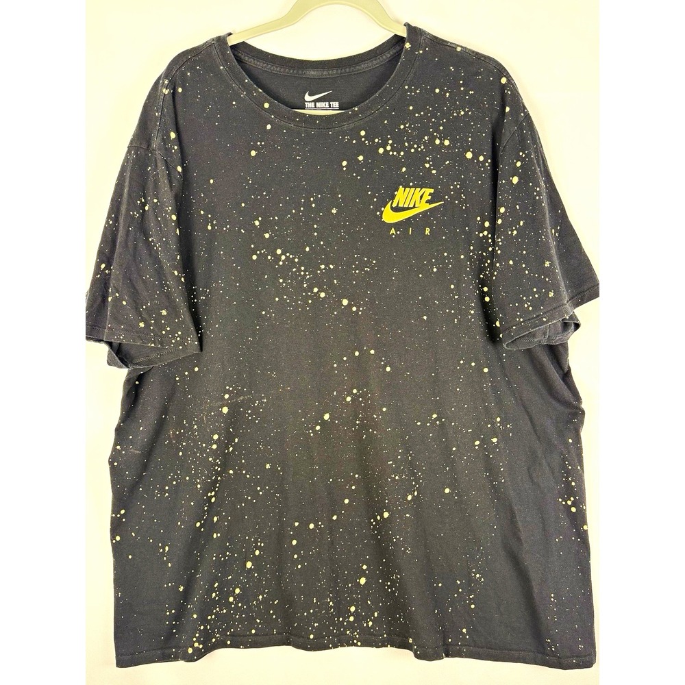 Nike Mens 3XL The Nike Tee Black Yellow Paint Splatter Nike Air Graphic T-Shirt